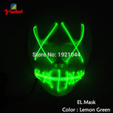 Halloween ghost Slit mouth light up glowing EL wire Cute mask Fashion Cosplay mask Costume mask for party By 3V Steady On Driver
