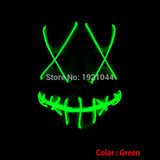 Halloween ghost Slit mouth light up glowing EL wire Cute mask Fashion Cosplay mask Costume mask for party By 3V Steady On Driver