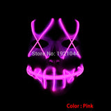 Halloween ghost Slit mouth light up glowing EL wire Cute mask Fashion Cosplay mask Costume mask for party By 3V Steady On Driver
