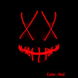 Halloween ghost Slit mouth light up glowing EL wire Cute mask Fashion Cosplay mask Costume mask for party By 3V Steady On Driver