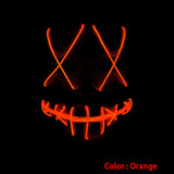 Halloween ghost Slit mouth light up glowing EL wire Cute mask Fashion Cosplay mask Costume mask for party By 3V Steady On Driver
