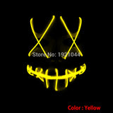 Halloween ghost Slit mouth light up glowing EL wire Cute mask Fashion Cosplay mask Costume mask for party By 3V Steady On Driver