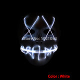 Halloween ghost Slit mouth light up glowing EL wire Cute mask Fashion Cosplay mask Costume mask for party By 3V Steady On Driver
