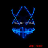 Halloween ghost Slit mouth light up glowing EL wire Cute mask Fashion Cosplay mask Costume mask for party By 3V Steady On Driver
