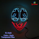 Halloween ghost Slit mouth light up glowing EL wire Cute mask Fashion Cosplay mask Costume mask for party By 3V Steady On Driver