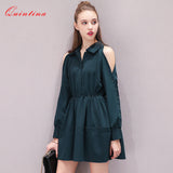 Quintina 2017 New Fashion Women Dress Casual Mini Lady Dress Off Shoulder Party Dress Vestidos Women Clothing Vintage Dress