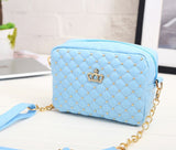 2017 Summer Fashion Women Messenger Bags Rivet Chain Shoulder Bag PU Leather Crossbody Quiled Crown bags