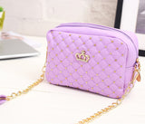 2017 Summer Fashion Women Messenger Bags Rivet Chain Shoulder Bag PU Leather Crossbody Quiled Crown bags