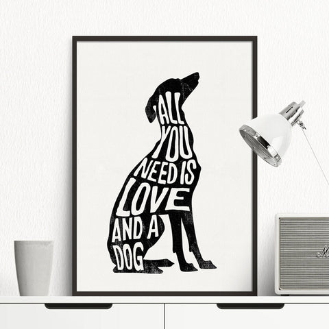 Dog Minimalist Poster Italian Greyhound Nordic Wall Art Print Canvas Painting Wall pictures for living room Home Decor No Frame