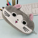 1PC Cute Cartoon Plush Pencil Case Kawaii School Kids Cat Elephant Pencil Box Animals Stationery