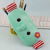 1PC Cute Cartoon Plush Pencil Case Kawaii School Kids Cat Elephant Pencil Box Animals Stationery