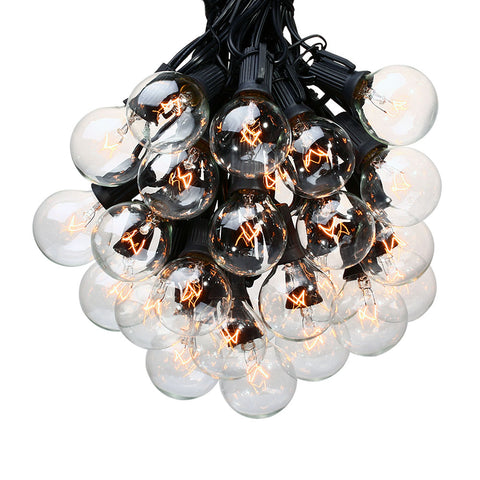 25Ft G40 Bulb Globe String Lights with Clear Bulbs Backyard Patio Lights, Vintage Bulbs ,Decorative Outdoor Garland Wedding