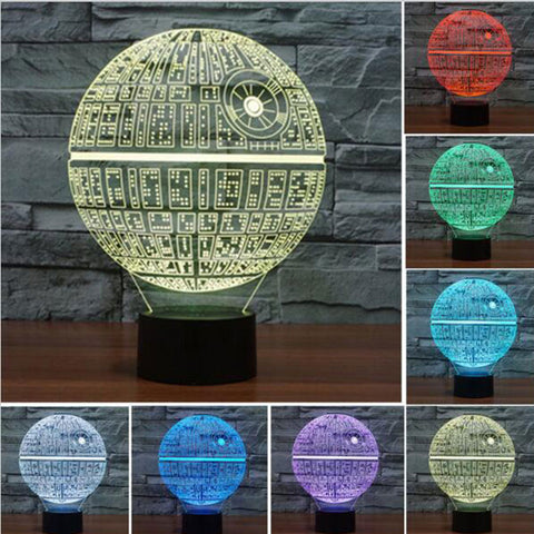 3D Novelty Light lampada led Death Star Table Lamp 3D Bulbing Light Touch Lava Lamp Star Wars night light baby Figure Kids Gif