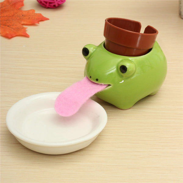 Ceramic Bonsai Animal Planter Cute Cultivation Peropon Drinking Animal Tougue Pot Self Watering Critters Garden Ornaments
