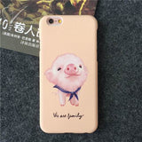 LOVECOM Hot Cartoon Pig Rabbit Frosted Hard PC Phone Back Cover Case For iPhone 5 5S SE 6 6S 7 Plus New Capa Coque Shells