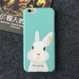LOVECOM Hot Cartoon Pig Rabbit Frosted Hard PC Phone Back Cover Case For iPhone 5 5S SE 6 6S 7 Plus New Capa Coque Shells