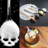 15.1*3.4*0.25cm Skull Shaped Spoon 304 Stainless Steel Coffee Spoon  Dessert Ice Cream Sweets Teaspoon Stainless Food Cutlery