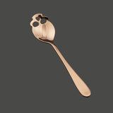 15.1*3.4*0.25cm Skull Shaped Spoon 304 Stainless Steel Coffee Spoon  Dessert Ice Cream Sweets Teaspoon Stainless Food Cutlery