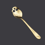 15.1*3.4*0.25cm Skull Shaped Spoon 304 Stainless Steel Coffee Spoon  Dessert Ice Cream Sweets Teaspoon Stainless Food Cutlery