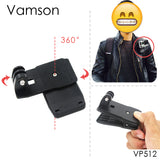 Vamson for Go Pro Accessories 360-Degree Rotation Clip For GoPro Hero 5 4 3+ 3 2 1 for Xiaomi yi for SJCAM for SJ4000 VP512