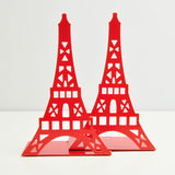 2 pcs/pair Fashion Eiffel Tower Design Bookshelf Large Metal Bookend Desk Holder Stand for Books Organizer Gift Stationery