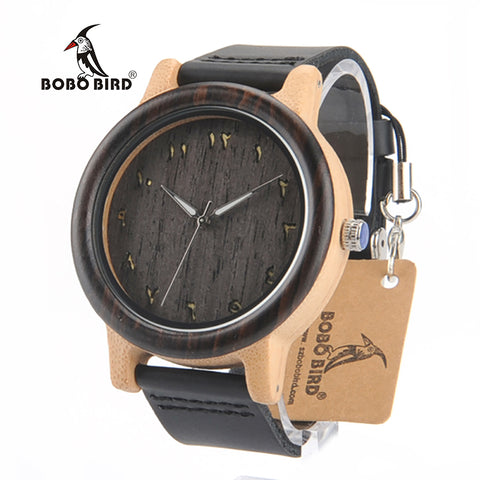 BOBO BIRD N16 Wooden Watches Eastern Arabic Numerals Dial Face Watches Accept Customization and Dropshipping with Wood Gift Box