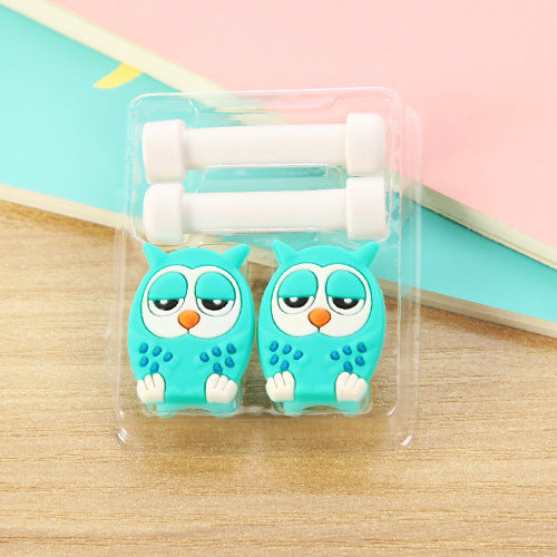 Creative Cartoon Kawaii Animal Hello Kitty Batman USB Cable Earphone Line Saver For Mobile Phone Charging Data Line Protector DM