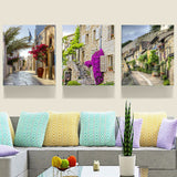 Home Decor Canvas Painting Abstract City Street Landscape Decorative Paintings Modern Wall Pictures 3 pcs Wall Art No Frame HY87