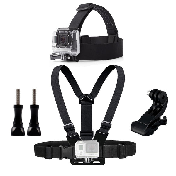 Chest Head Belt Mount For Gopro Hero 5 4 accessories Set SJCAM SJ4000 Action Camera Go pro J mount for Head Harness Strap 20