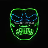 Halloween ghost Slit mouth light up glowing EL wire Cute mask Fashion Cosplay mask Costume mask for party By 3V Steady On Driver