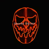 Halloween ghost Slit mouth light up glowing EL wire Cute mask Fashion Cosplay mask Costume mask for party By 3V Steady On Driver
