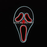 Halloween ghost Slit mouth light up glowing EL wire Cute mask Fashion Cosplay mask Costume mask for party By 3V Steady On Driver