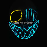 Halloween ghost Slit mouth light up glowing EL wire Cute mask Fashion Cosplay mask Costume mask for party By 3V Steady On Driver