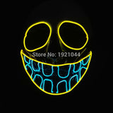 Halloween ghost Slit mouth light up glowing EL wire Cute mask Fashion Cosplay mask Costume mask for party By 3V Steady On Driver