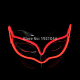 Halloween ghost Slit mouth light up glowing EL wire Cute mask Fashion Cosplay mask Costume mask for party By 3V Steady On Driver