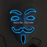 Halloween ghost Slit mouth light up glowing EL wire Cute mask Fashion Cosplay mask Costume mask for party By 3V Steady On Driver