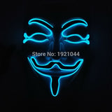 Halloween ghost Slit mouth light up glowing EL wire Cute mask Fashion Cosplay mask Costume mask for party By 3V Steady On Driver