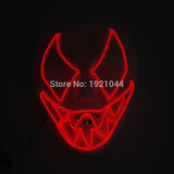 Halloween ghost Slit mouth light up glowing EL wire Cute mask Fashion Cosplay mask Costume mask for party By 3V Steady On Driver