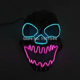 Halloween ghost Slit mouth light up glowing EL wire Cute mask Fashion Cosplay mask Costume mask for party By 3V Steady On Driver
