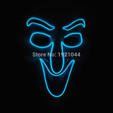 Halloween ghost Slit mouth light up glowing EL wire Cute mask Fashion Cosplay mask Costume mask for party By 3V Steady On Driver