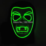 Halloween ghost Slit mouth light up glowing EL wire Cute mask Fashion Cosplay mask Costume mask for party By 3V Steady On Driver