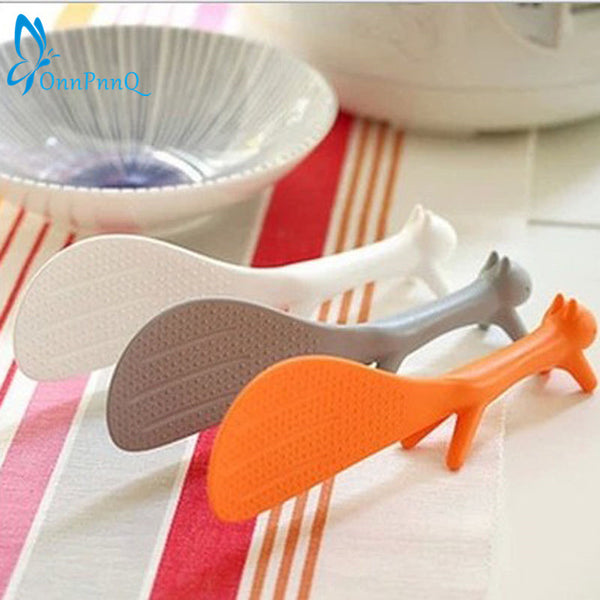 OnnPnnQ 1 PCS Lovely Kitchen Supplie Squirrel Shaped Ladle Non Stick Rice Paddle Meal Spoon