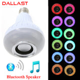 LED Lamp E27 Bulb Bombilla Ampoule RGB Bluetooth Speaker  85V-265V  LED RGB Light Music Playing Lamp With Remote Control DALLAST