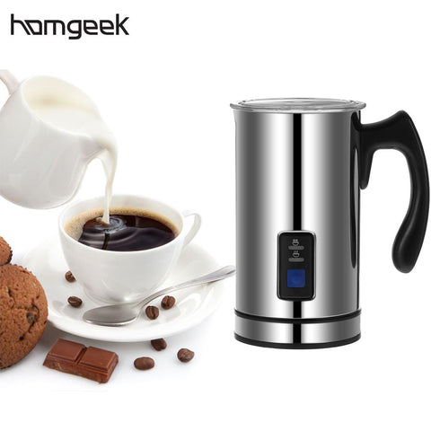 Homgeek Stainless Steel Electric Milk Frother 220V Foamer Frothing Milk Warmer Foam Machine Latte Cappuccino Bubble Maker