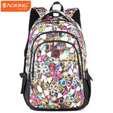 Aoking Brand 2017 Daily Women Backpack For School Teenager Girls Flowers Printed Nylon Travel Backpacks Casual Floral Backpack