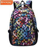 Aoking Brand 2017 Daily Women Backpack For School Teenager Girls Flowers Printed Nylon Travel Backpacks Casual Floral Backpack