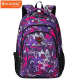 Aoking Brand 2017 Daily Women Backpack For School Teenager Girls Flowers Printed Nylon Travel Backpacks Casual Floral Backpack