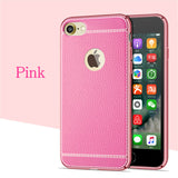 KRY Litchi Grain Luxury Plating Phone Cases For iPhone 6 Case 5 5s TPU Silicone Cover For iPhone 7 Case 6s Plus Cases Coque Capa