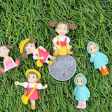 1 PC Miyazaki Mini Xiaomei Girl Ornaments Fairy Garden Miniature Gnome Moss Micro Landscape Terrarium Bbonsai Decor Resin Craft