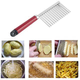1pcs Kitchen Tools Stainless Steel Potato Chip Dough Vegetable Crinkle Wavy Cutter High Quality Slicer Fruits Knife Food D0119